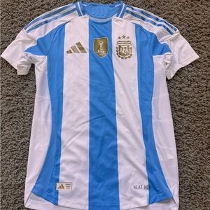 Adidas Argentina Authentic Home White Blue Jersey Men's S New with Tags!